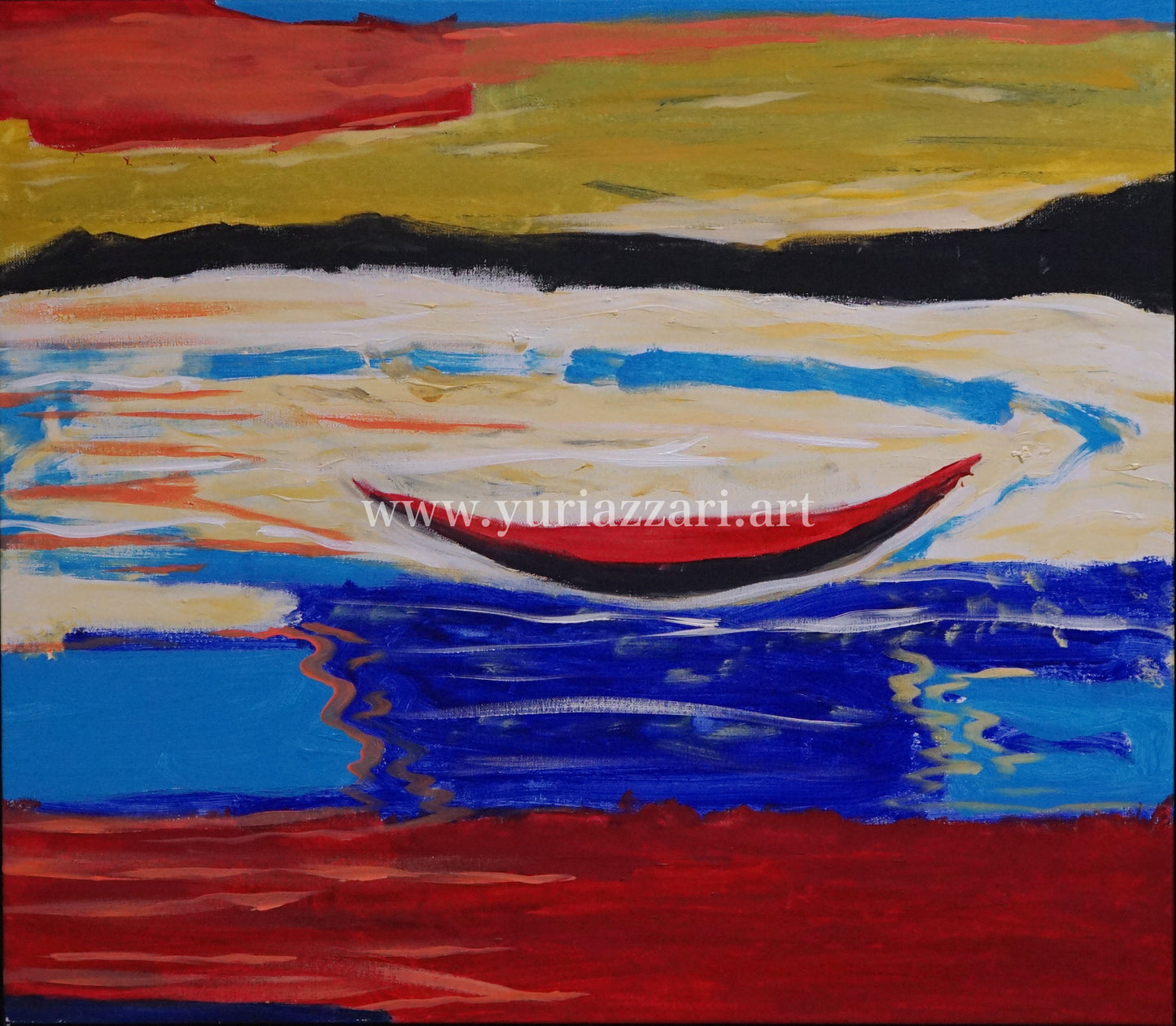 Boat in Rough Ocean (75x63cm)