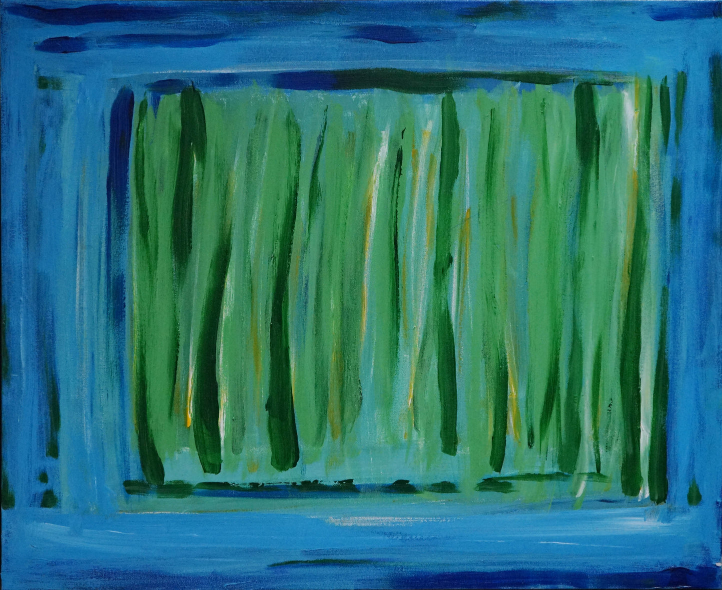 Shades of Green on Blue (78x25cm)