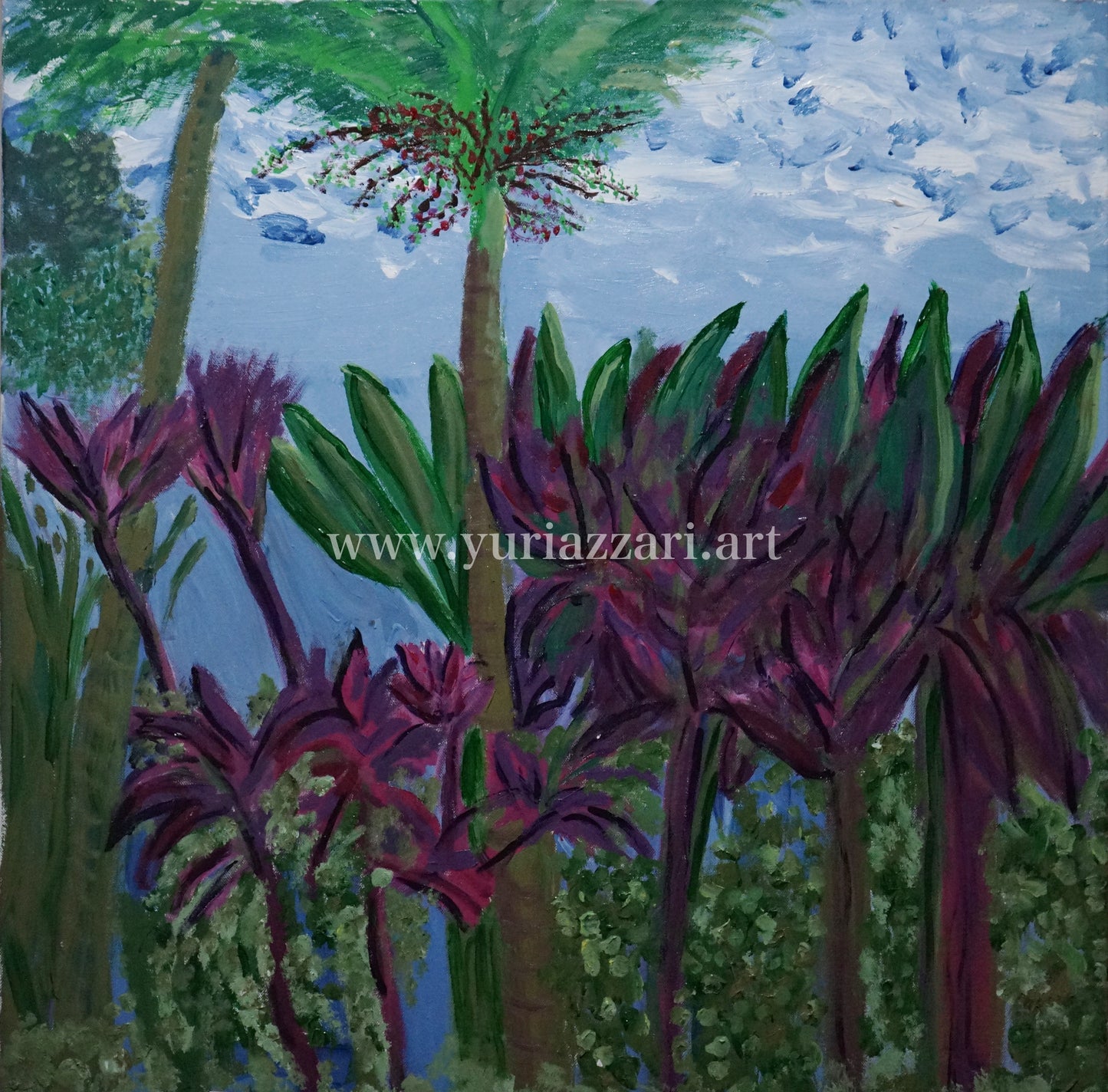Purple Garden (76x76cm)