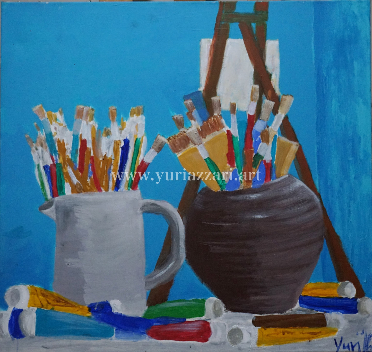 Brushes & Paint (76x72cm)
