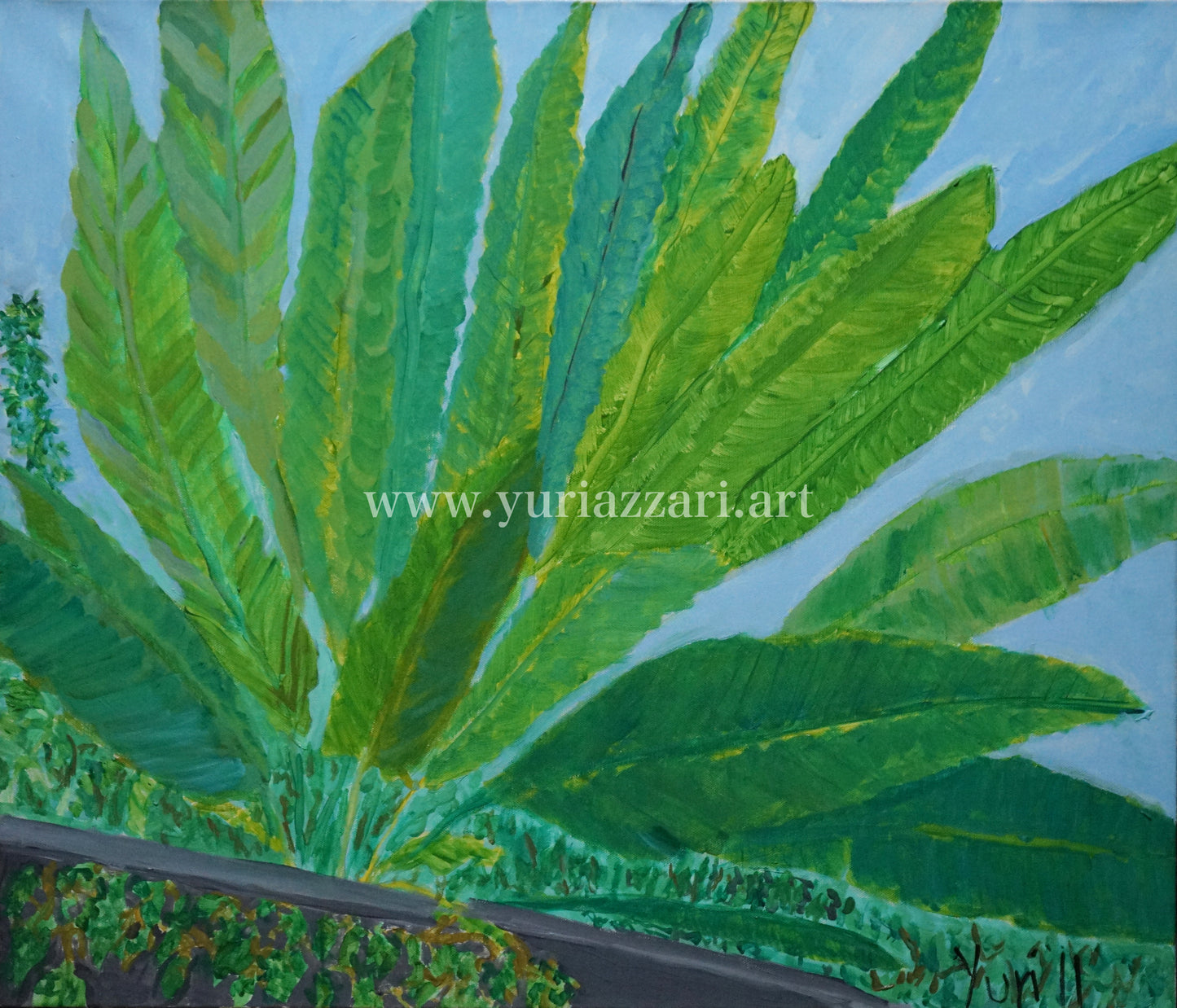 Banana Leaves by the Wall (71x61cm)
